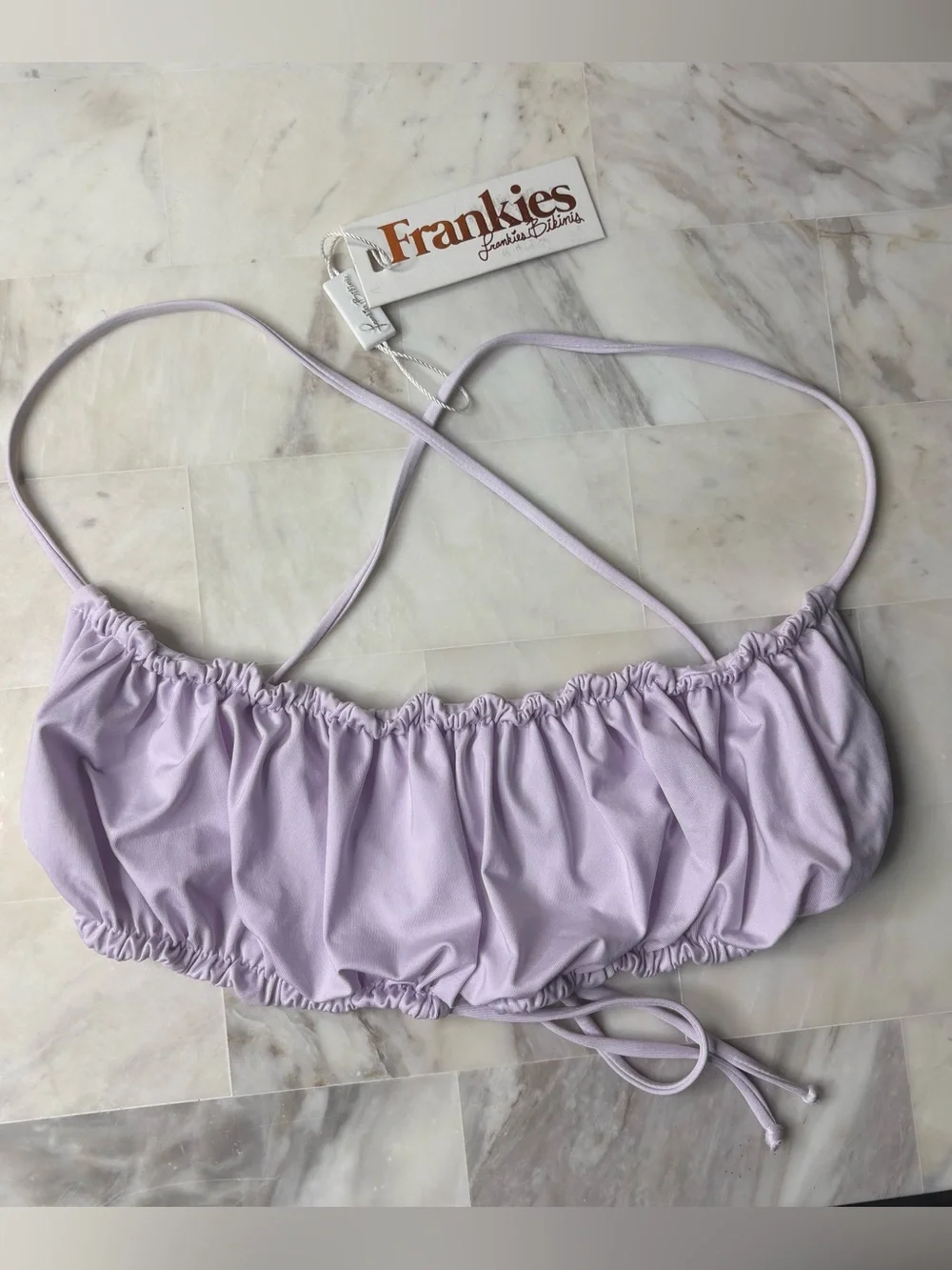Frankies Bikinis dreamy bandeau bikini top lilac purple